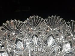 8.5 Triangle BOWL American Brilliant period Cut Glass Crystal Hawkes Brazilian
