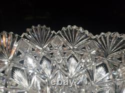 8.5 Triangle BOWL American Brilliant period Cut Glass Crystal Hawkes Brazilian