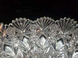8.5 Triangle BOWL American Brilliant period Cut Glass Crystal Hawkes Brazilian