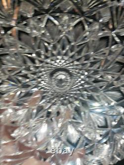8.5 Triangle BOWL American Brilliant period Cut Glass Crystal Hawkes Brazilian