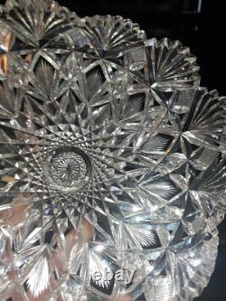 8.5 Triangle BOWL American Brilliant period Cut Glass Crystal Hawkes Brazilian