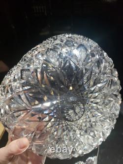 8.5 Triangle BOWL American Brilliant period Cut Glass Crystal Hawkes Brazilian