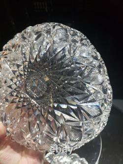 8.5 Triangle BOWL American Brilliant period Cut Glass Crystal Hawkes Brazilian