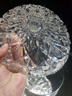 8.5 Triangle BOWL American Brilliant period Cut Glass Crystal Hawkes Brazilian