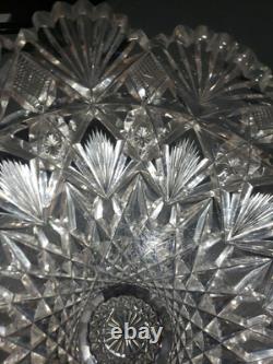 8.5 Triangle BOWL American Brilliant period Cut Glass Crystal Hawkes Brazilian