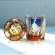 8.5oz Japanese Edo Kiriko Blue Whiskey Cup with Peacock Pattern Free Shipping