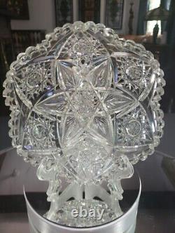 8 BOWL, American Brilliant Period Cut Glass Crystal Marquise by Egginton Rare