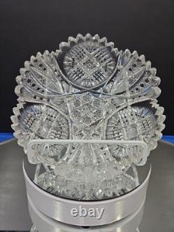 8 BOWL, American Brilliant Period Cut Glass Crystal Rare Koh-i-noor co Clifton