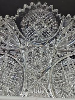 8 BOWL, American Brilliant Period Cut Glass Crystal Rare Koh-i-noor co Clifton