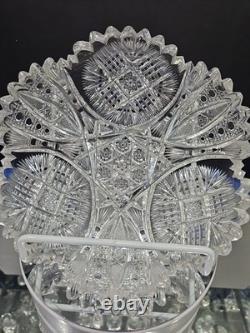 8 BOWL, American Brilliant Period Cut Glass Crystal Rare Koh-i-noor co Clifton