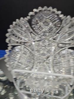8 BOWL, American Brilliant Period Cut Glass Crystal Rare Koh-i-noor co Clifton