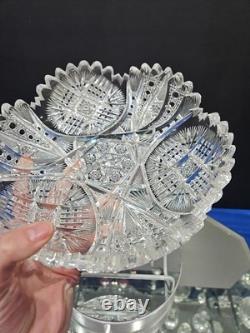 8 BOWL, American Brilliant Period Cut Glass Crystal Rare Koh-i-noor co Clifton