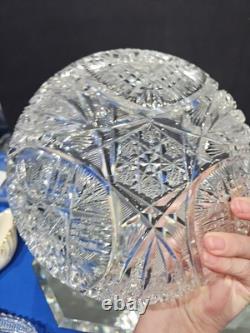 8 BOWL, American Brilliant Period Cut Glass Crystal Rare Koh-i-noor co Clifton