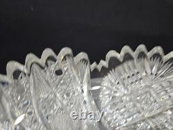 8 BOWL, American Brilliant Period Cut Glass Crystal Rare Koh-i-noor co Clifton