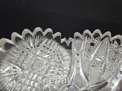 8 BOWL, American Brilliant Period Cut Glass Crystal Rare Koh-i-noor co Clifton