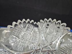 8 BOWL, American Brilliant Period Cut Glass Crystal Rare Koh-i-noor co Clifton