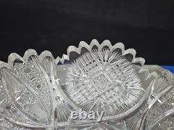 8 BOWL, American Brilliant Period Cut Glass Crystal Rare Koh-i-noor co Clifton