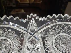 8 BOWL American Brilliant Period Cut Glass Crystal signed Libbey Kingston