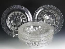 8 Cut Glass / Crystal (hawkes Quality) 8 3/4 Rimmed Soup Bowls