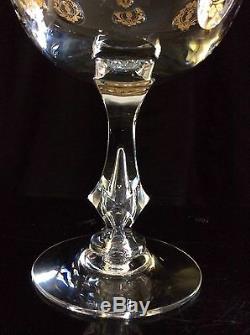 8 GOLD ENCRUSTED TIFFIN PALAIS VERSAILLES Cut Crystal Martini Champagne Glasses
