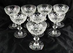 8 Hawkes Wickham Fine Cut Crystal Champagne Coupe Sherbet Glasses