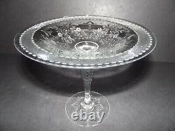 8 Large COMPOTE Comport Blown glass crystal antique Pairpoint Nottingham cut