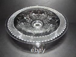 8 Large COMPOTE Comport Blown glass crystal antique Pairpoint Nottingham cut