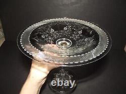 8 Large COMPOTE Comport Blown glass crystal antique Pairpoint Nottingham cut