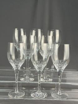 8 Orrefors Prelude Clear Cut Crystal 7 3/8 Claret Wine Glasses MINT