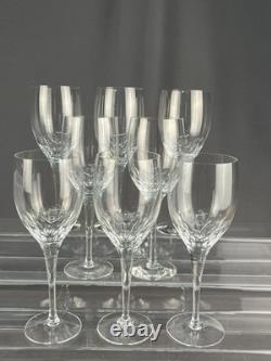 8 Orrefors Prelude Clear Cut Crystal 7 3/8 Claret Wine Glasses MINT