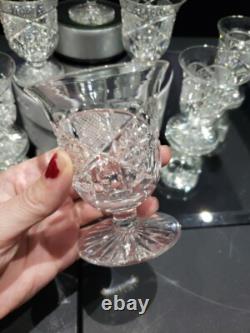 (8) Rare Oyster Cocktail Glasses American Brilliant Cut Crystal Bergen Glenwood