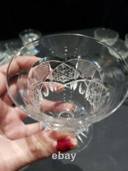 (8) Rare Oyster Cocktail Glasses American Brilliant Cut Crystal Bergen Glenwood