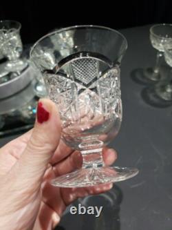 (8) Rare Oyster Cocktail Glasses American Brilliant Cut Crystal Bergen Glenwood