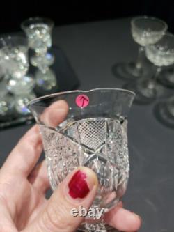 (8) Rare Oyster Cocktail Glasses American Brilliant Cut Crystal Bergen Glenwood