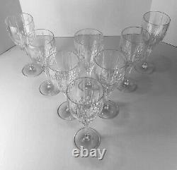 8 Royal Doulton Clear Cut Crystal Wine Glass Stems Stemware Marked