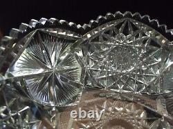 8 Serving Bowl American Brilliant Period Cut glass Crystal Meriden 180 Winner