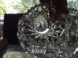 8 Serving Bowl American Brilliant Period Cut glass Crystal Meriden 180 Winner