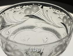 8 Signed Webb English Cut Glass Rock Crystal Champagnes Amazing Cutting