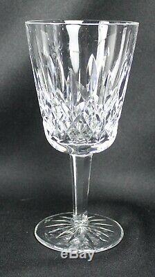 8 WATERFORD Cut Crystal LISMORE Water GOBLETS Signed STEMS 7 tall