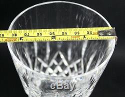 8 WATERFORD Cut Crystal LISMORE Water GOBLETS Signed STEMS 7 tall