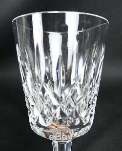 8 WATERFORD Cut Crystal LISMORE Water GOBLETS Signed STEMS 7 tall