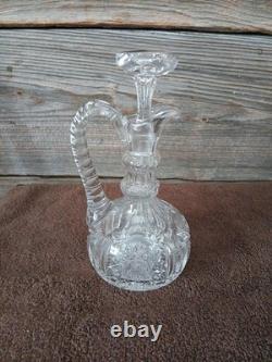 8 fancy decanter American Brilliant period cut glass crystal, Somerset pattern