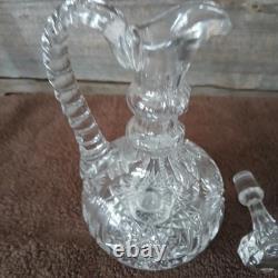 8 fancy decanter American Brilliant period cut glass crystal, Somerset pattern