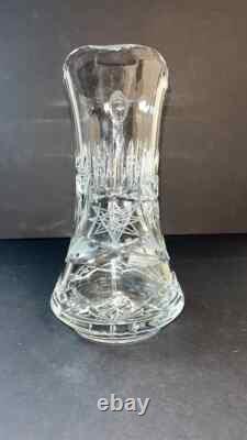 8 in CRYSTAL Cut Glass AMERICAN BRILLIANT PERIOD DEEP WATER PITCHER Swirls Star