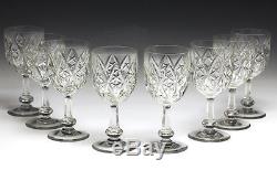 8pc Baccarat Cut Crystal Water Goblet. In Harfleur Pattern