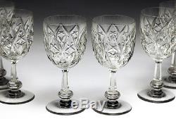 8pc Baccarat Cut Crystal Water Goblet. In Harfleur Pattern
