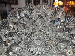 9-1/4 Large BOWL American Brilliant period Cut Glass Crystal Hawkes Brazilian