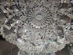 9-1/4 Large BOWL American Brilliant period Cut Glass Crystal Hawkes Brazilian