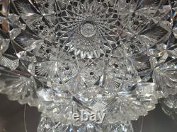 9-1/4 Large BOWL American Brilliant period Cut Glass Crystal Hawkes Brazilian