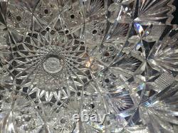 9-1/4 Large BOWL American Brilliant period Cut Glass Crystal Hawkes Brazilian